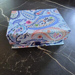 NWOT Clementine Decorative Blue Paisley Box with Magnetic Closure Lid